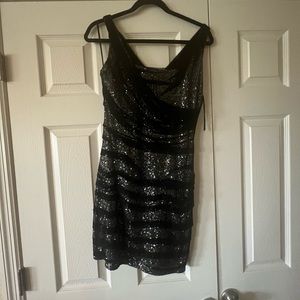 Express Size 8 black and silver cocktail dress